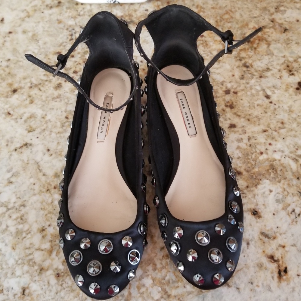 Zara Rhinestone Flats